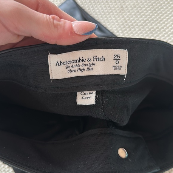 Abercrombie Ankle Straight high rise leather pants - Picture 2 of 3